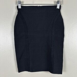 Guess Women's Size S Mini Skirt Black Bandage Bodycon Ribbed Knit Cocktail